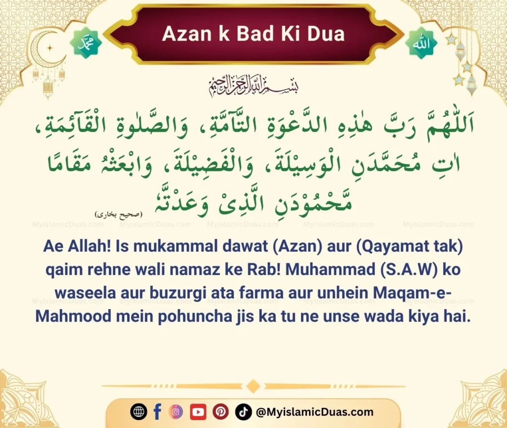 Azan k bad ki dua roman urdu translation